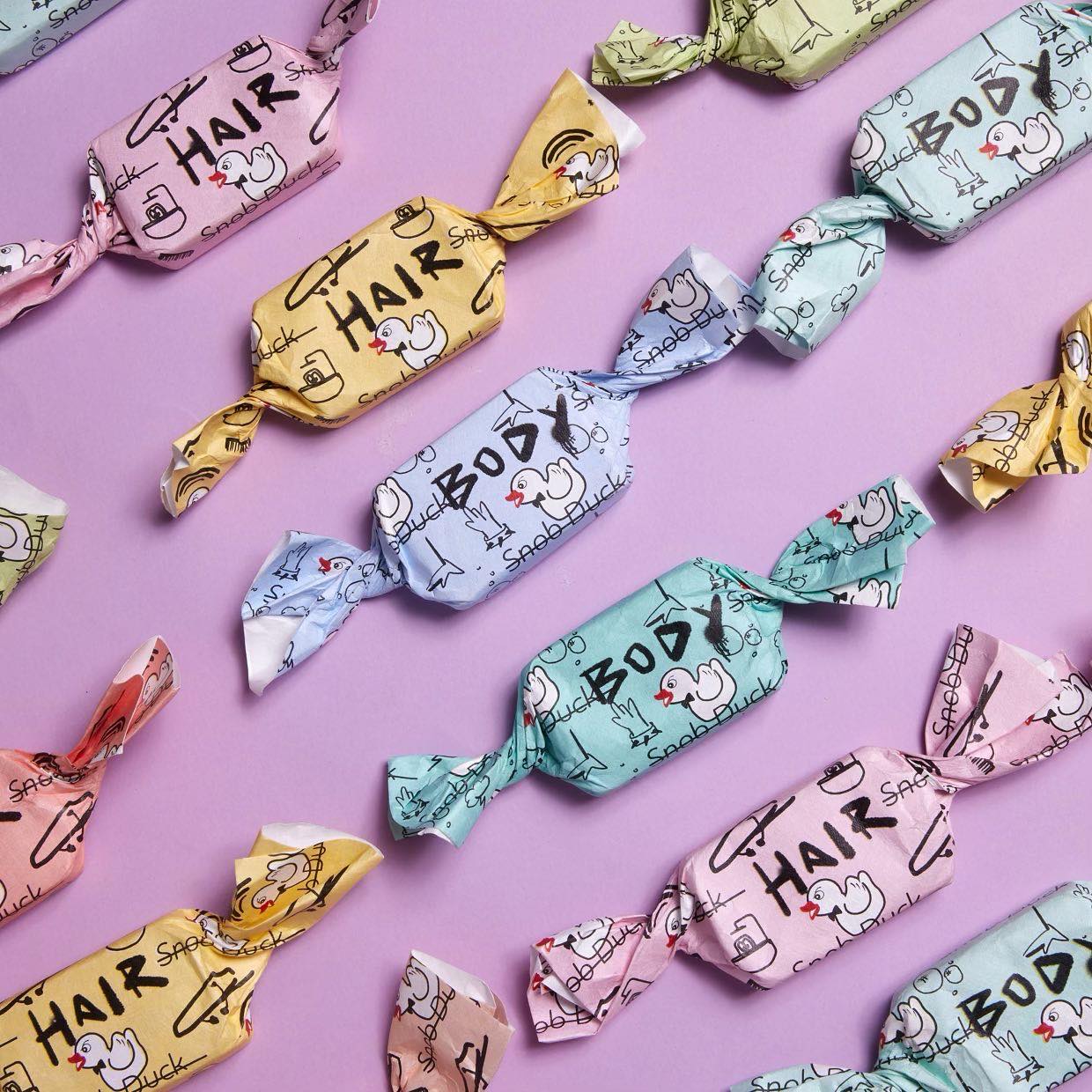 snob duck soap and solid shampoo candies for body and hair